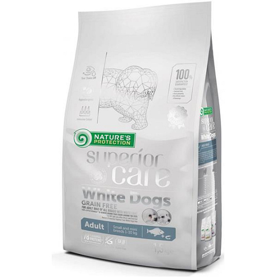 Natures P Superior care white dog GF adult white fish small&mini 1,5 kg Natures P Superior care white dog GF adult white fish small&mini 1,5 kg