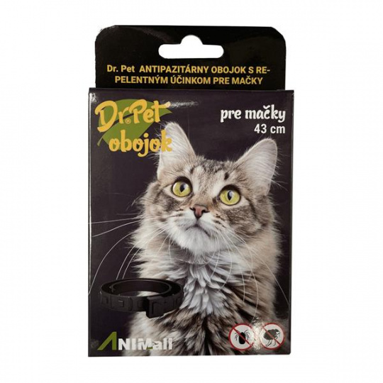 Obojok Dr.Pet pre mačky 43 cm antiparazitárny ČIERNY s repelentným účinkom (tick and flea repellent collar for cats) Obojok Dr.Pet pre mačky 43 cm antiparazitárny ČIERNY s repelentným účinkom (tick and flea repellent collar for cats)