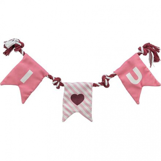 Valentine´s rope - valentínska hračka pre psy - lano s uzlami, bavlna, 50 cm - LIMITOVANÁ PONUKA