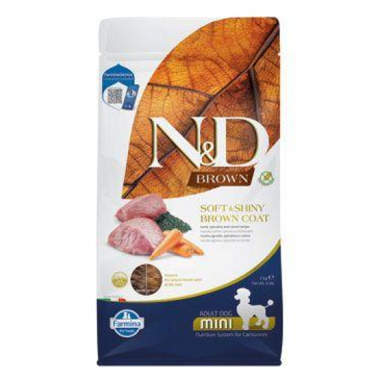Farmina N&D dog BROWN (GF) adult mini, spirulina & mrkva, jahňacie 2 kg Farmina N&D dog BROWN (GF) adult mini, spirulina & mrkva, jahňacie 2 kg