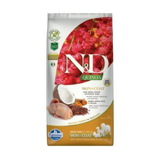 N&D Quinoa DOG All breed Skin & Coat Quail & Coconut 7kg