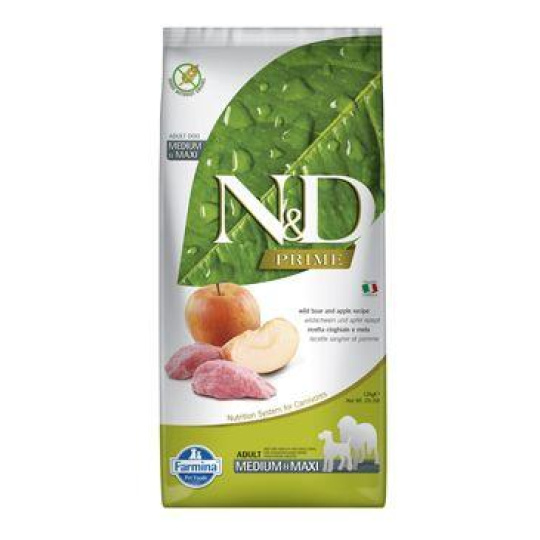 N&D PRIME DOG Adult M/L Boar & Apple 12kg + DOPRAVA ZDARMA