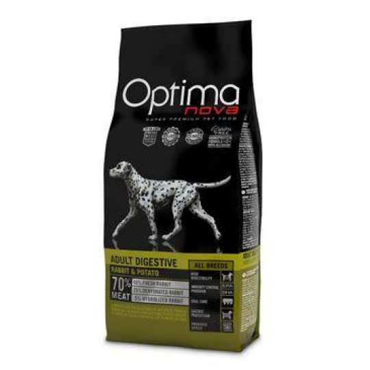 Optima Nova Dog GF Adult Digestive Rabbit&Potato 12kg