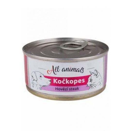 All Animals mačkopes konz. Steak z hovädzieho svalu. 100g