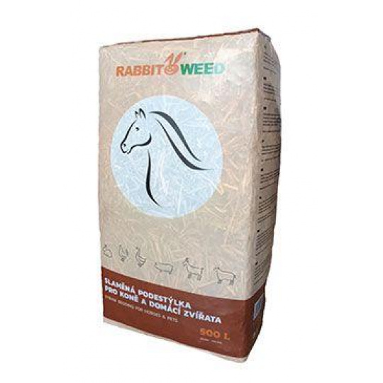 Podstielka slamová pre kone a zvieratá RabbitWeed 500l