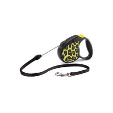 Vodítko FLEXI Safari leopard S lanko 5m/12kg žlutá Vodítko FLEXI Safari leopard S lanko 5m/12kg žlutá