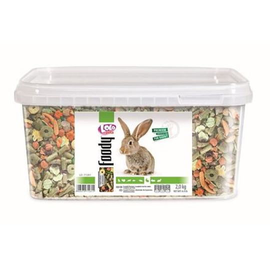 LOLO Foody kompletní krmivo pro králíky 3 L, 2 kg kyblík