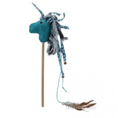 Plyšový kôň na tyčke, plyš/látka 37 cm