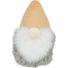 Vianočný škriatok s catnipom, 10 cm, plyš, béžová/sivá/biela