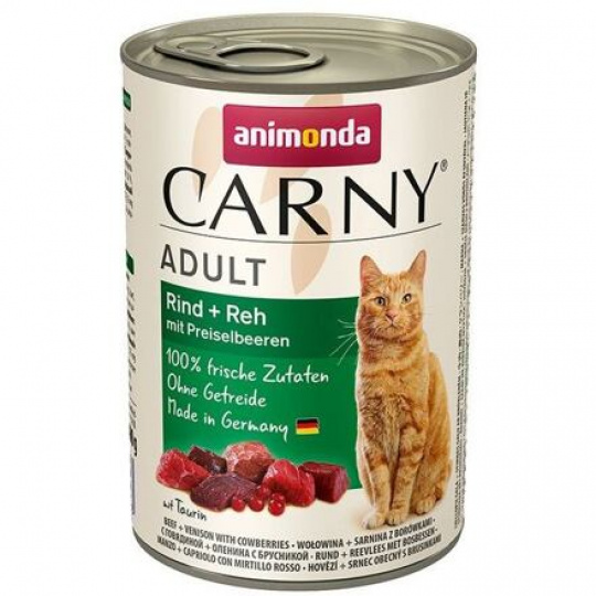 ANIMONDA konzerva CARNY Adult - hovädzie, jelenie, brusnice 400g ANIMONDA konzerva CARNY Adult - hovädzie, jelenie, brusnice 400g