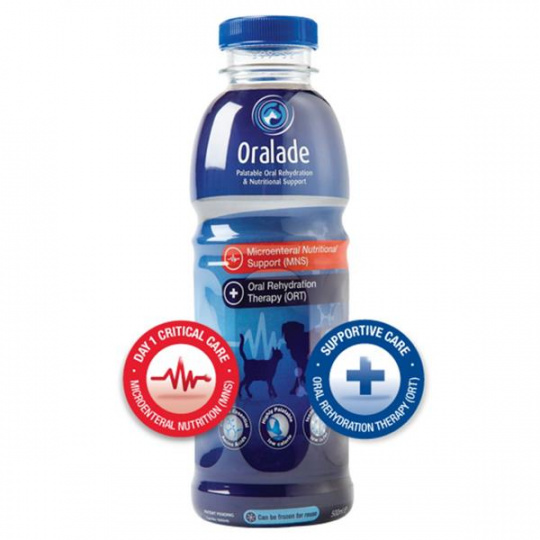 Oralade GI rehydratačný roztok pre psy a mačky 500 ml Oralade GI rehydratačný roztok pre psy a mačky 500 ml
