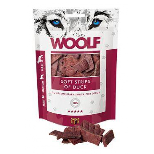 WOOLF Classic pôch. Soft Strips of Duck 100g