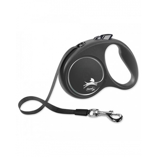 Vodítko FLEXI Black Design M páska 5m/25kg strieborná