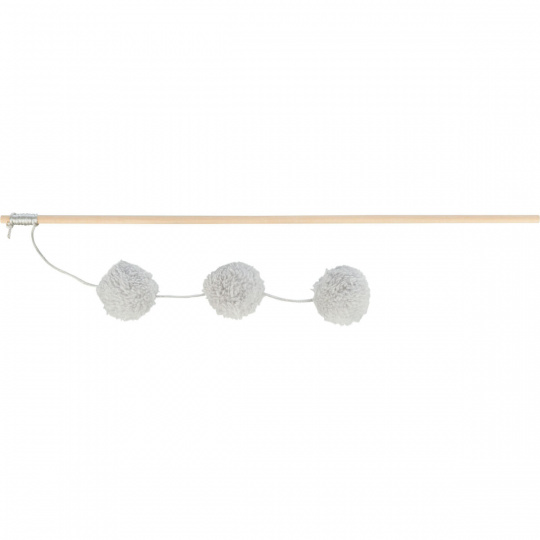 Hrací prút s 3 hrkálkovými loptičkami a s catnipom, 35 cm
