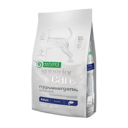 Natures P Superior care dog GF adult Hypoallergenic salmon all breed 1,5 kg Natures P Superior care dog GF adult Hypoallergenic salmon all breed 1,5 kg