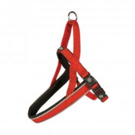 Postroj DUVO+ EXPLOR EAST nylón L 50-65cm/20mm červený Postroj DUVO+ EXPLOR EAST nylón L 50-65cm/20mm červený