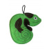 Hračka pes LEATHER CHAMELEON koža, zelená 16cm Kiwi