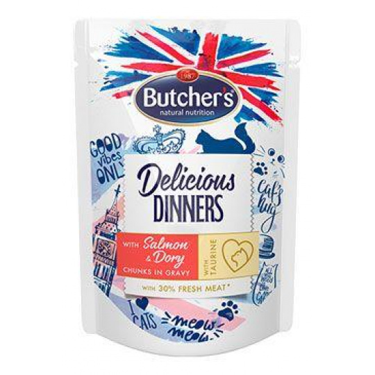 Butcher's Cat Delic. Dinner losos+dorada kapsa100g