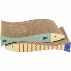 Škrabací kartón "ryba", catnip, 2 ks, 40 x 30 x 11 cm, mätová/krémová