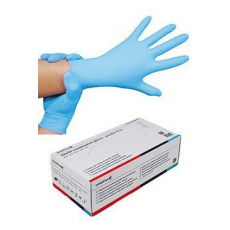 Rukavice hniezdo.vyš.CVET nitril M/100ks modré, pevné