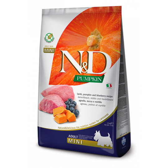 N&D Pumpkin DOG Adult Mini Lamb & Blueberry 7kg