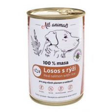 All Animals DOG konz. Losos mletý s ryžou 400g