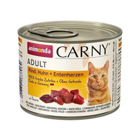 Animonda CARNY® cat Adult hovädzie, kura a kačacie srdcia bal. 6 x 200 g konzerva