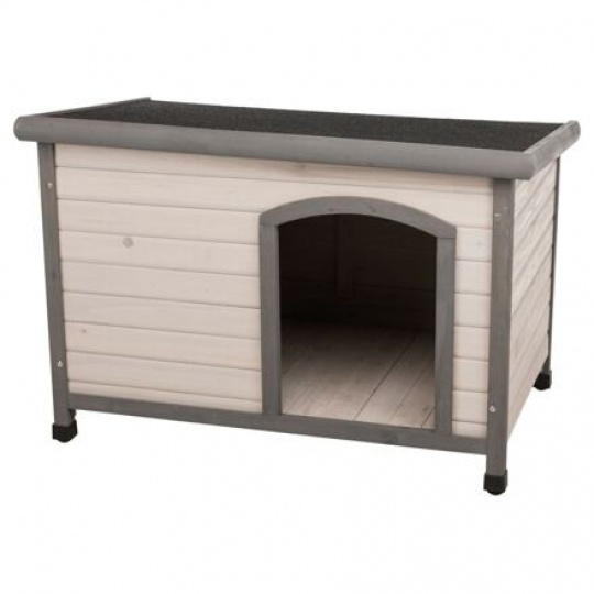 Natura búda pre psa s rovnou strechou M-L 104 x 72 x 68 cm, sivá