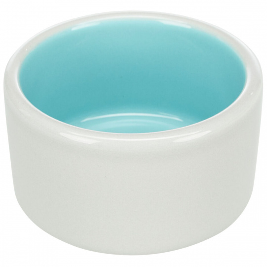Keramická miska s glazúrou 100 ml/7 cm - biela/tyrkysovo-oranžovo-zelená