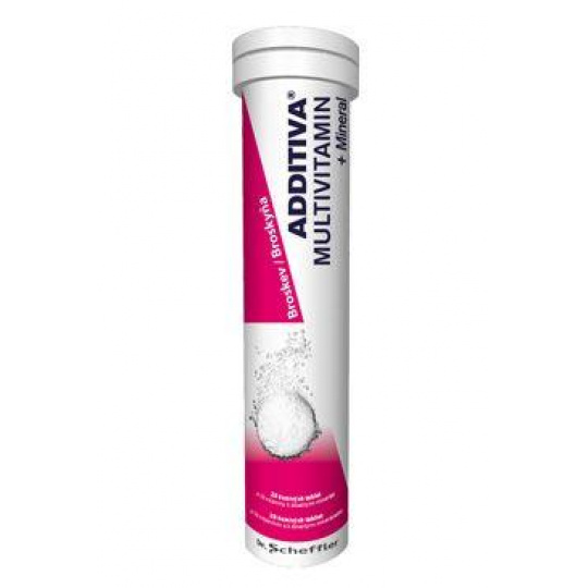 Multivitamín Additiva broskyňa+minerál tbl eff 20