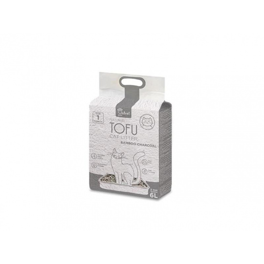 Podstielka pre mačky Velvet Paw Tofu s bambusovým uhlím 6 l