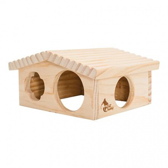 PetBuddy drevenica malá, prírodný domček, 20 x 17 x 11 cm, borovicové drevo PetBuddy drevenica malá, prírodný domček, 20 x 17 x 11 cm, borovicové drevo