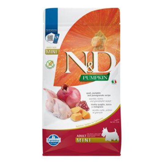 Farmina N&D dog PUMPKIN (GF) adult mini, prepelica & granátové jablko 2 kg