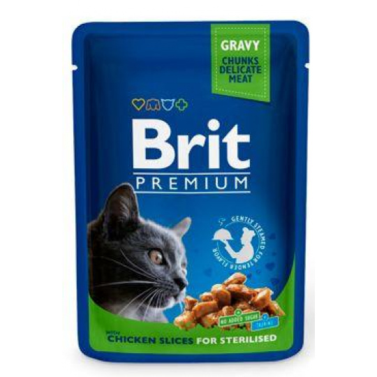 BRIT Premium cat Kapsička Sterilised Chicken Slice 100 g