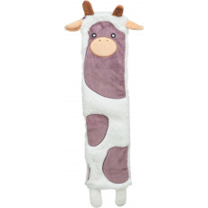Be Eco krava, recyklovaná hračka pre psy, šuštivá, 51 cm, polyester, biela/fialová
