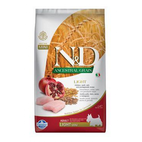 N&D LG DOG Light Mini Chicken & Pomegr 2,5kg