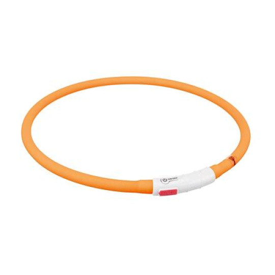 Flash USB svítící obojek XS-XL 70 cm / 10 mm,  - oranžová (RP 2,10 Kč)