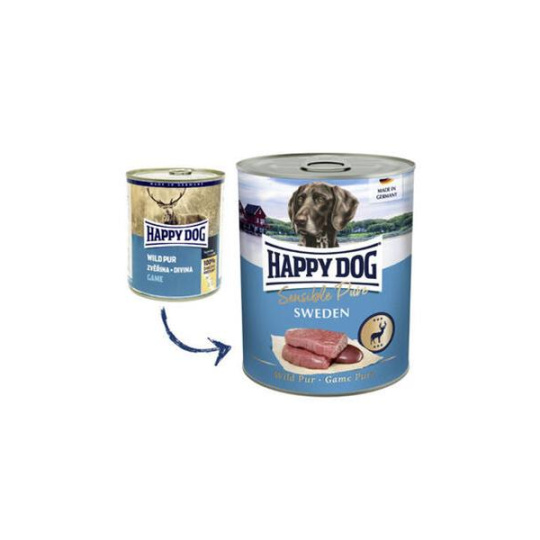 Happy Dog PREMIUM - Fleisch Pur - jelenie mäso konzerva 800 g