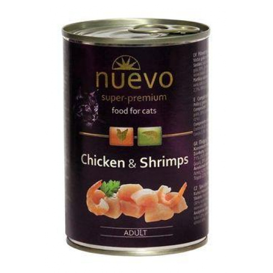 Nuevo mačka adult Kuracie a krevety konz. 400g Nuevo mačka adult Kuracie a krevety konz. 400g