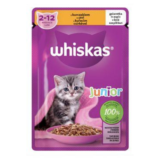 Whiskas kaps. Core Junior kuřecí v želé 85g