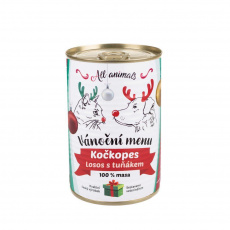 ALL ANIMALS Vianočné menu KOČKOPES - limitovaná edícia konzerva losos mletý s tuniakom 400 g