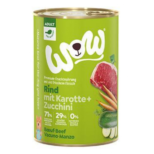 WOW Dog konz. Adult hovädzie s mrkvou 800g WOW Dog konz. Adult hovädzie s mrkvou 800g