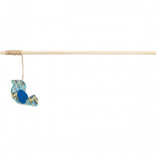 Hrací prút s vtáčikom, catnip, 40 cm, polyester/drevo