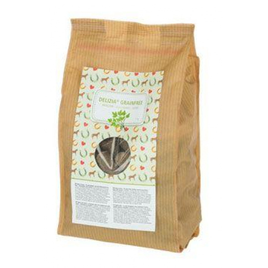 Pochúťka pre kone DELIZIA Grain free, bylinky 1kg