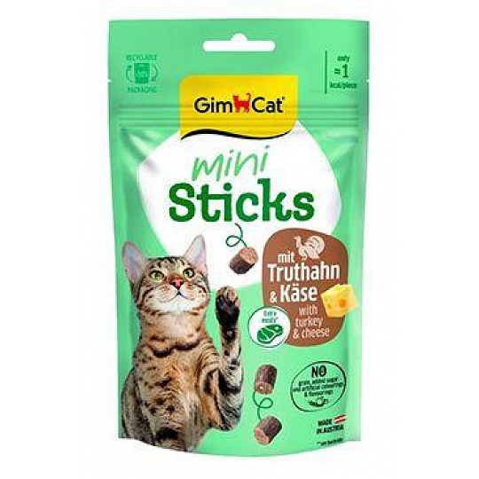 GimCat Mini Sticks moriak&sýr 50g