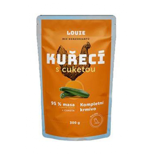 Louie Dog kapsa Kuřecí s cuketou 300g Louie Dog kapsa Kuřecí s cuketou 300g