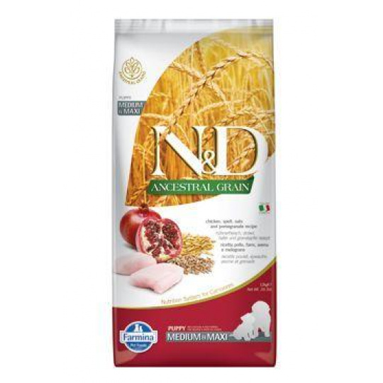 N&D LG DOG Puppy M/L Chicken & Pomegranate 2,5kg