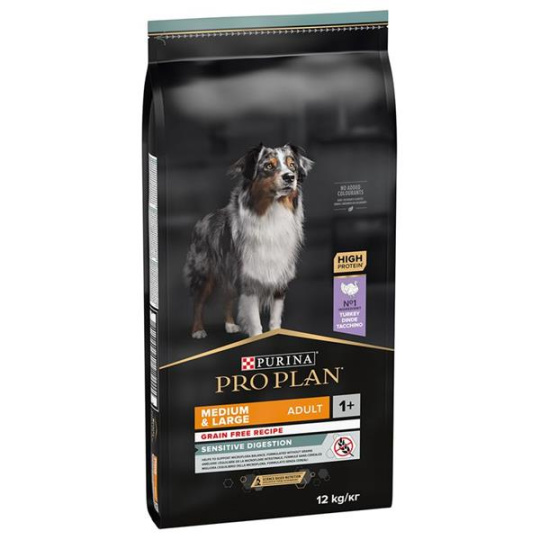 ProPlan MO Dog Adult Grain free Medium & Large Sensitive Digestion moriak 12 kg