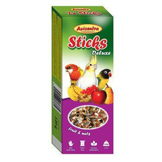 Avicentra tyčinky malý papagáj - ovocie+orech 2ks