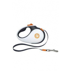 Vodítko samonavíjacie 25kg/5m čiernobielo/oranžová Kiwi Vodítko samonavíjacie 25kg/5m čiernobielo/oranžová Kiwi